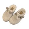 2025 new belt buckle thick-soled imitation lamb wool cotton slippers outer wear bag head fluff half-drag warm women's shoes slippers