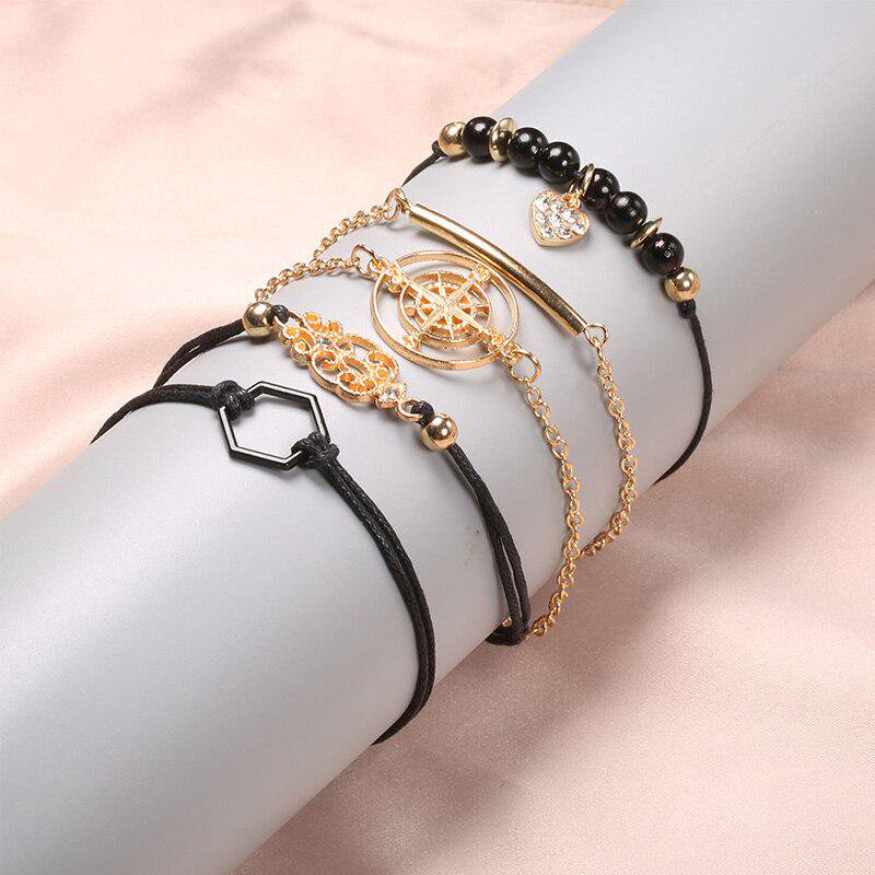 6Pcs/Set Fashion Women Boho Crystal Pineapple Leaves Bracelet Bangle Jewelry New 6Pcs/Set Fashion Women Boho Crystal Pineapple Leaves Bracelet Bangle Jewelry New