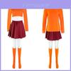 Conjunto de Fantasia Cosplay de Festa de Halloween para Adultos Scooby Doo Velma Dinkley