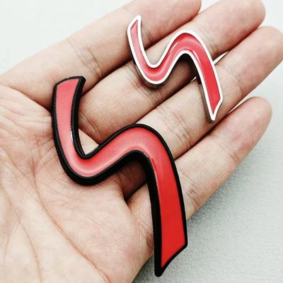 Logo Metalowe 3D S Emblemat Naklejka Samochodowa Znaczek na Przednią Kratkę Dla Mini Cooper S R50 R53 R56 R57 R58 R60 F56 JCW Clubman Akcesoria