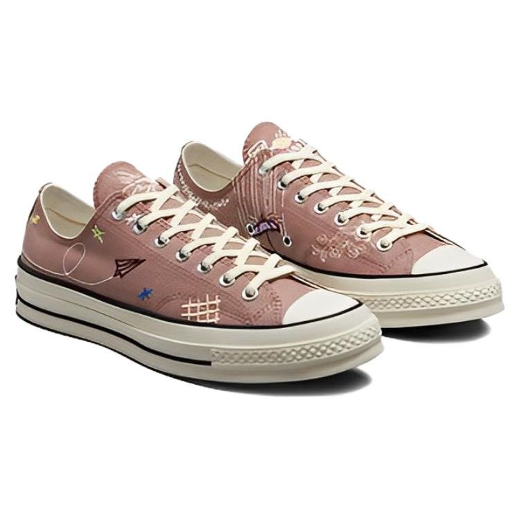 Converse Unisex Chuck 70 Low Cowboy Embroidery Burnt Orange Egret Black A03665C