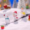 Cute Christmas Snowman Figurine Snowball Battle Snowman Ornaments  Micro Landscape Ornaments