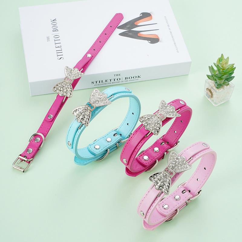 

Pet Collar Cat Scarf Creative Leash Diamond Bow Small Dog Collar