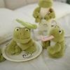 Kawaii grüner Frosch Kuscheltier Plüschtier Cartoon Plüschfigur Für Jungen Mädchen Geburtstagsparty Mode Dekoration Tägliche Verzierung