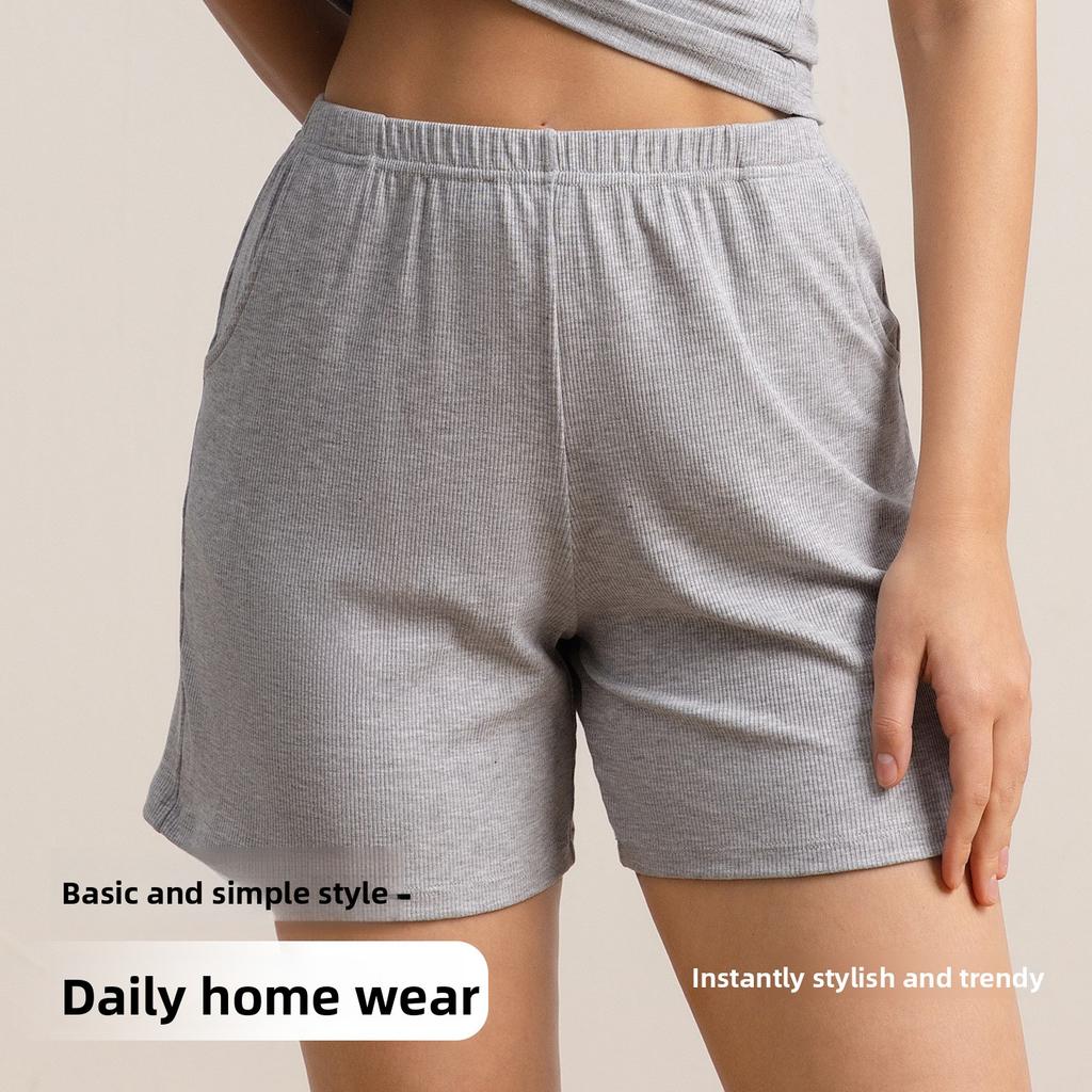 Plush Size Women Spring Summer New Home Casual All Tie in Pocket Safety Shorts