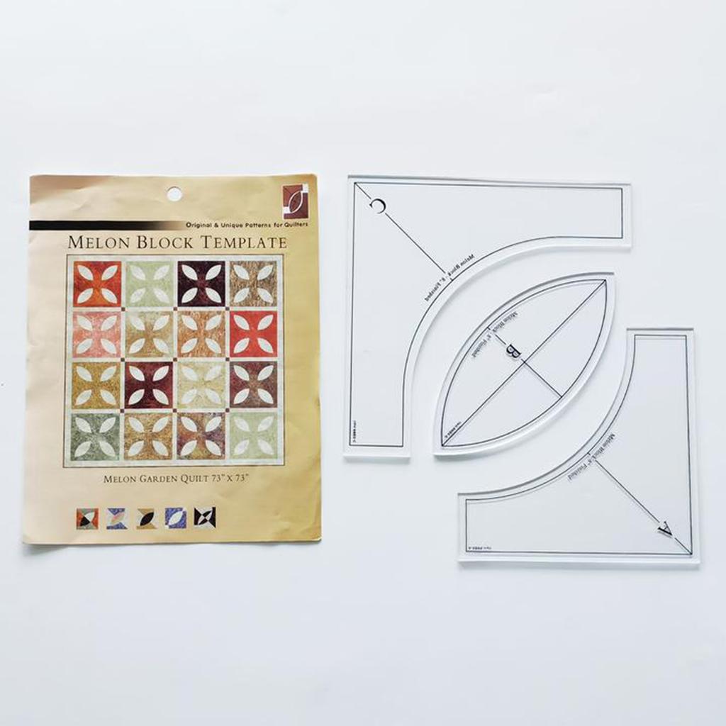 New Acrylic Sewing Ruler Template Square 3 Piece Set Shaped Hollow Sewing Kit