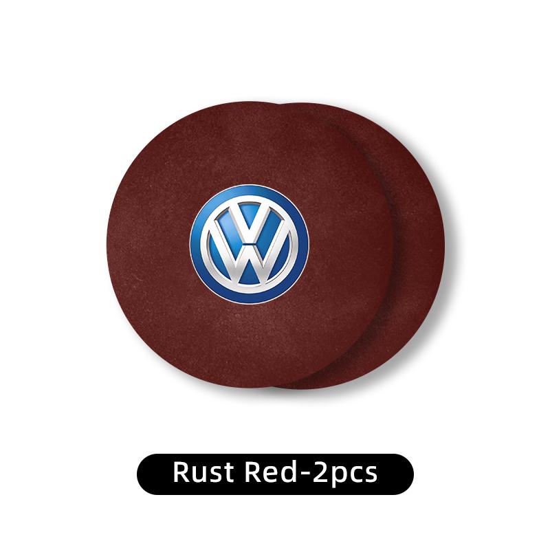 2pcs Car Suede Coaster Water Cup Holder Drink Pad Auto Interior Accessories For Volkswagen VW Golf 4 6 7 GTI Tiguan Passat B5 zr8