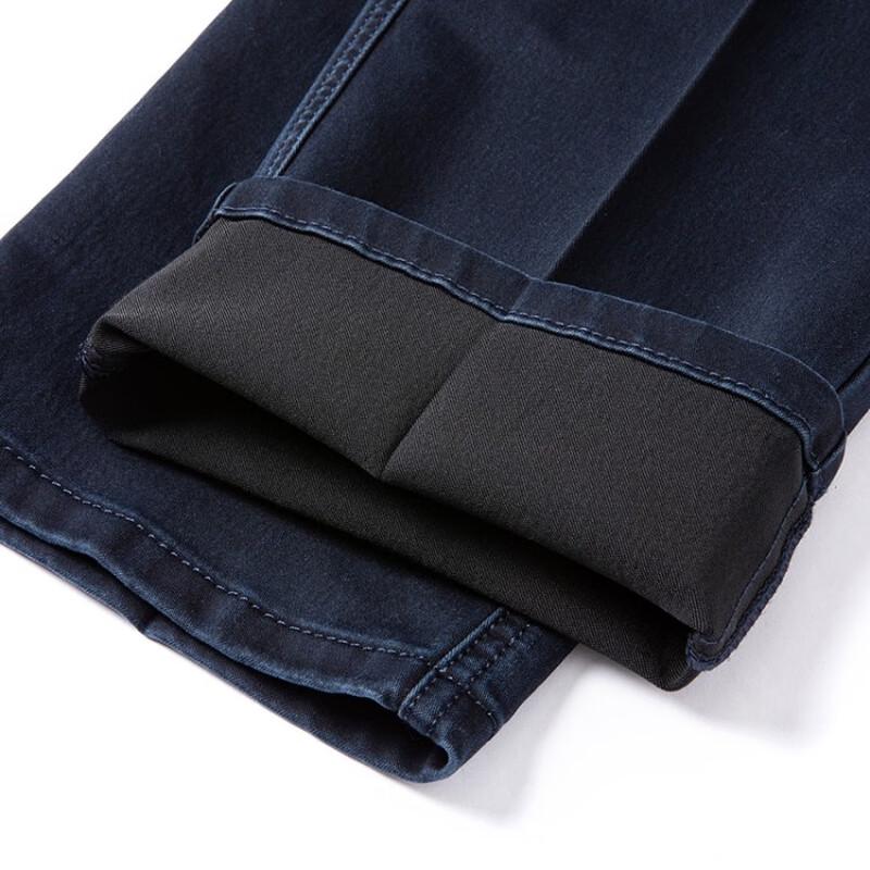 Hengyuanxiang Men's Loose Fit High-Waist Straight Leg Denim Pants
