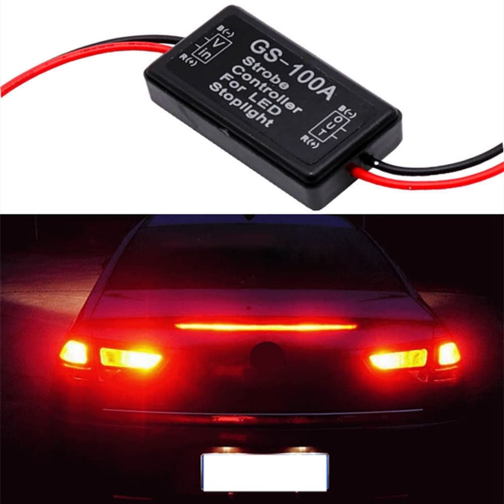 Plouluyt Flash Strobe Controller Brake Light Flasher Module Car LED Brake Stop Light Lamp