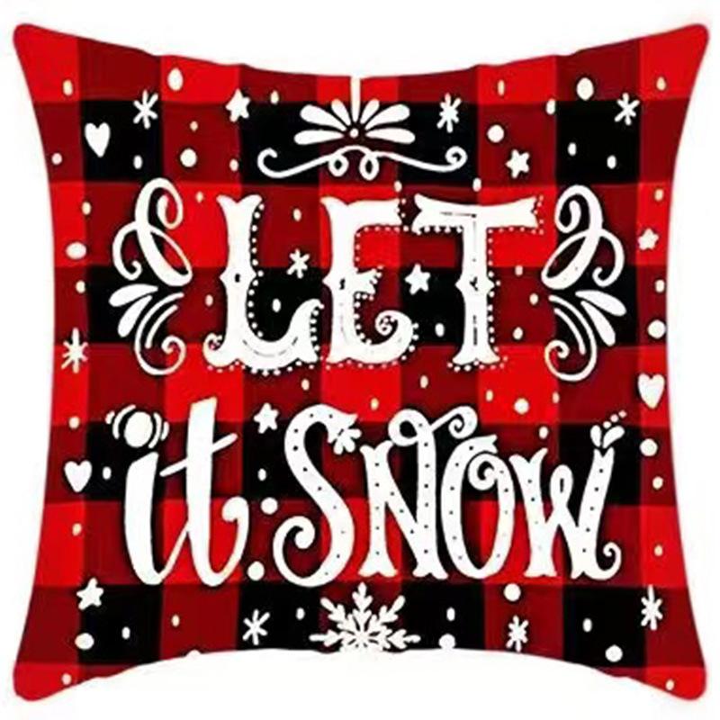 New Christmas Sofa Pillow Cover Home Animal Letter Print Bedside Pillow Cover