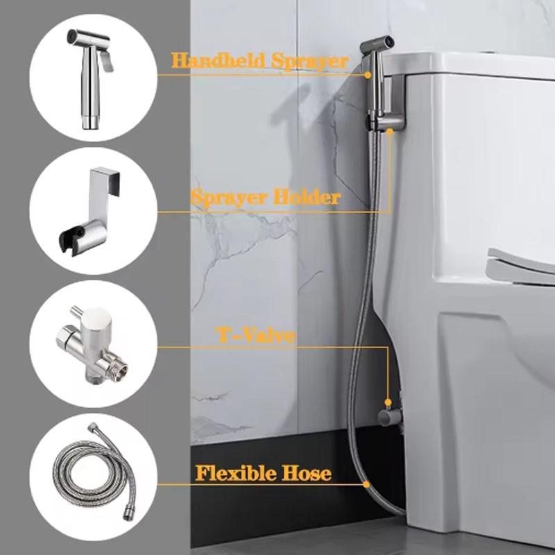 Handheld Toilet Bidet Sprayer Set Kit Stainless Steel Hand Bidet faucet for Bathroom Hand Sprayer Shower Head