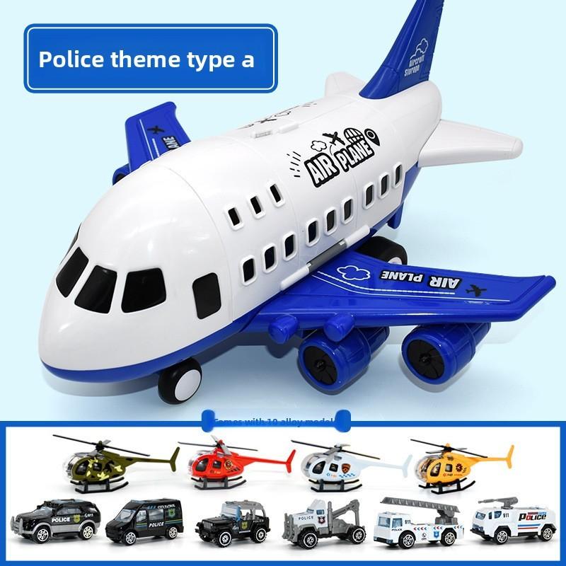 Model Airplane Toy Set With Inertia Mechanism And Storage For Boys And Kids