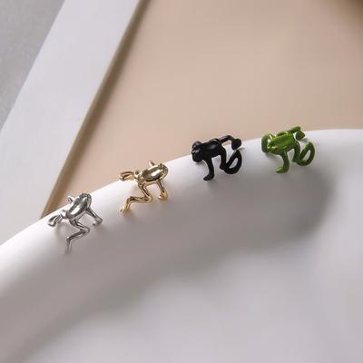 1/2/3 Paar Froschförmige Ohrclips Clip-On-Funktionalität Legierungsohrclips Galvanisierte Ohrringe Schmuckzubehör