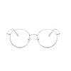 Metal Anti Blue Light Round Prescription Glasses for Women Men Students Myopia 0 to -6.0 Diopters