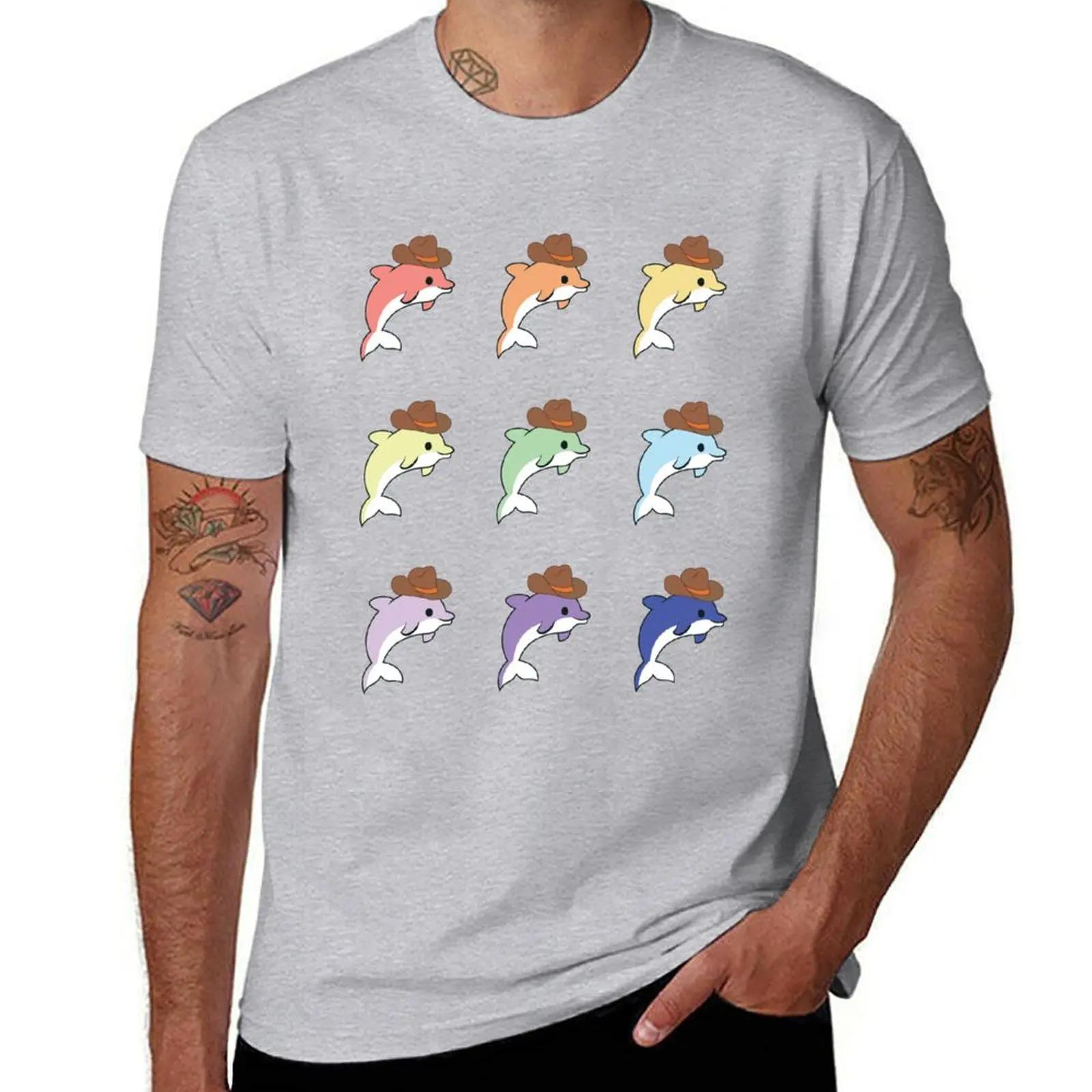 cute western cowboy dolphin bundle TShirt heavyweights summer clothes sweat Mens clothing S