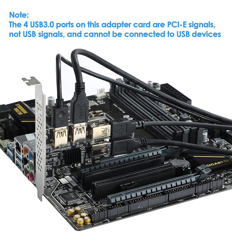 PCI-E Multi-Port USB3.0 Expansion Card Adapter (1 To 2, 4, 5, or 6 Ports)