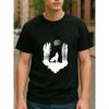 European Sizes Wolf Howl Forest Moon Print Pattern, Casual Short-sleeved T-shirt, New Spring Release, Suitable for Outdoor Sports and Weekend