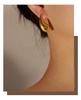 Shiny Geometric Titanium Steel Comma Earrings - European & American Fashion, Light Luxury INS Style for Women