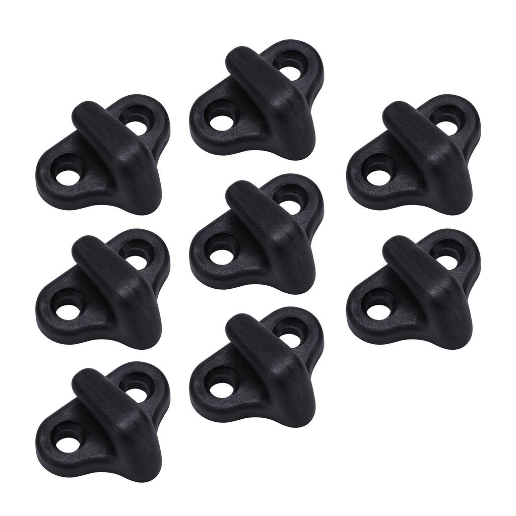 8PCS Nylon Kayak Lashing J Shape Hooks with Flat Head Screws Black Kayak Hooks Replacement for Boating Accessories