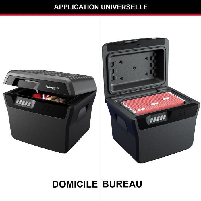 Caisse de sécurité anti feu - master lock - fhw40300eurhro - ignifuge et etanche - large 18,5l - combinaison electronique