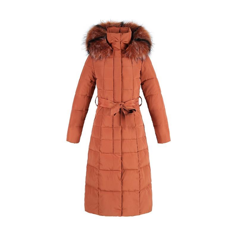 Women's Long Cotton-padded Clothes Over the Knee, New Winter Clothes, Slim-fitting Thickened Large Fur Collar, Large Size Down Cotton-padded Jackets.