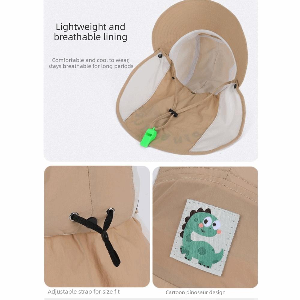 Sun Protection Kids Whistle Sunscreen Hat Extended Shawl Summer Sunshade Hat  Boys and Girls