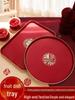 Wuhe Rotes Imitationsholz-Serviertablett-Set