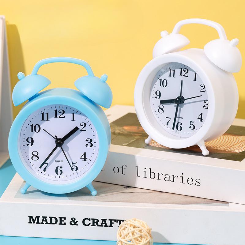 Bedroom Creative Small Alarm Clock Student Mute Bedside Clock Personalized Lazy Simple Clock Children Cartoon Alarm Clock