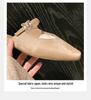 Grape Mom French Square Toe Diamond Buckle Low Heel Pointed Toe Mule Slippers for Women