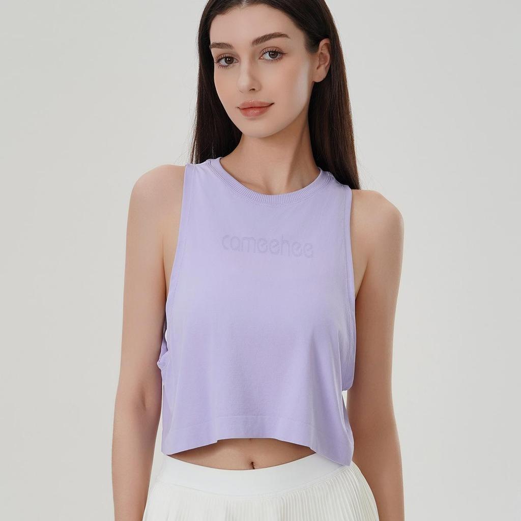 2025 Lulu Women's Quick-Dry Seamless Yoga Tank Top - Short, Sporty, and Stylish