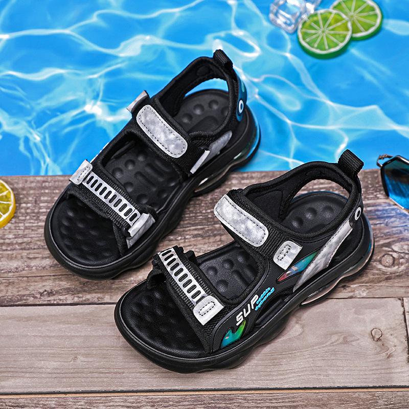 Boys' new air cushion children's sandals 2025 summer beach shoes open-toe hollow breathable sandals