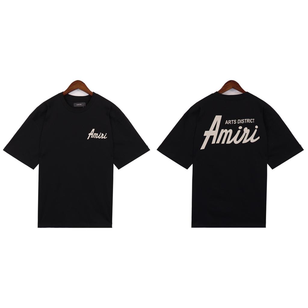 2237 Amiri 2025 Summer New Men's and Women's Loose High Quality Cotton Plus Size T-shirt Couple T-Shirt