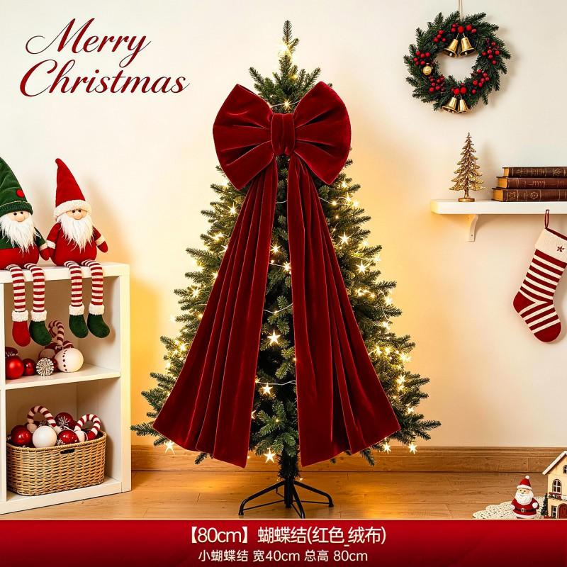 Christmas Large Red Bow Ornament Xmas Tree Hanging Decor Shop Window Holiday Decoration