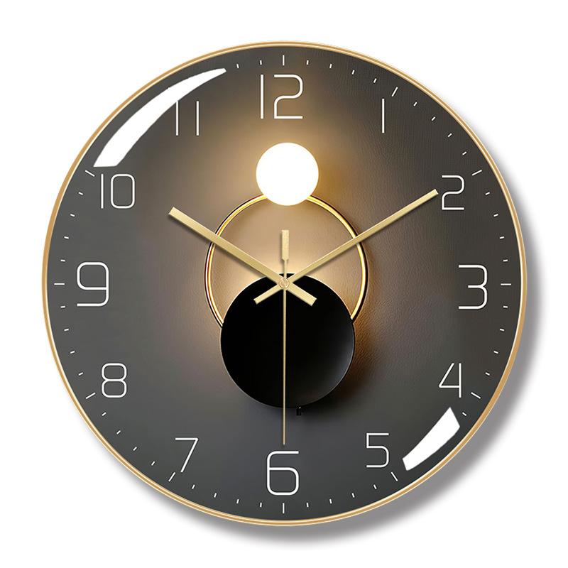 Wall Clock for Living Room Decor Kitchen Wall Clocks Battery Operated Round Glass Decorative Wall Clock Non Ticking