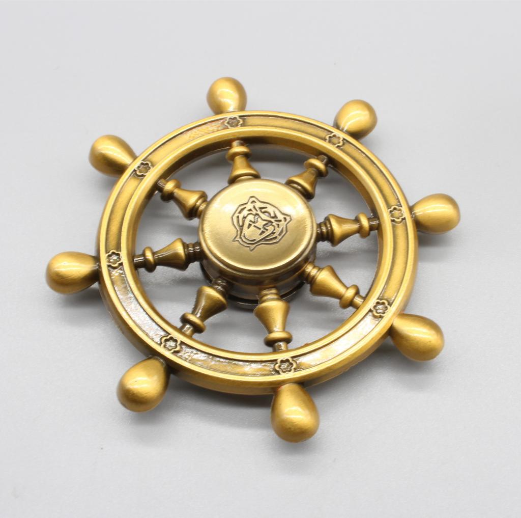 Fingertip Gyro Metal Toy Rotating Rudder Shape Colorful Gyro Pirate Ship Fingertip Gyro