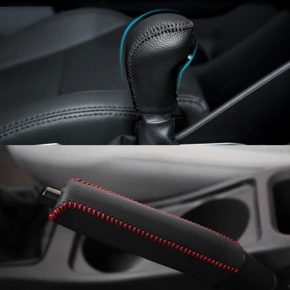 2 Stück Kunstleder Schaltknauf & Handbremshebelabdeckung Universelle Auto-Innenraumdekoration