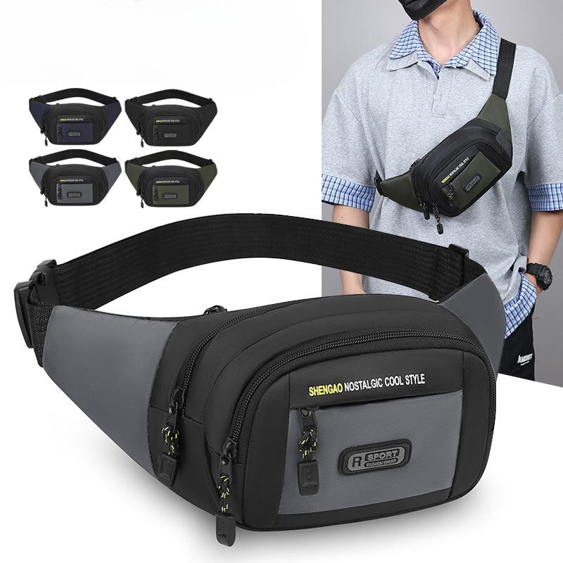 Multi Layer Practical Mobile Phone Pocket Oxford Fashion Wear Resistant Men's Chest Bag Outdoor Simple and Lightweight Shoulder Crossbody Bag.