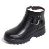 Winter cotton shoes velvet warm short boots flat bottom non-slip elderly leather shoes soft sole medium and old cotton boots women