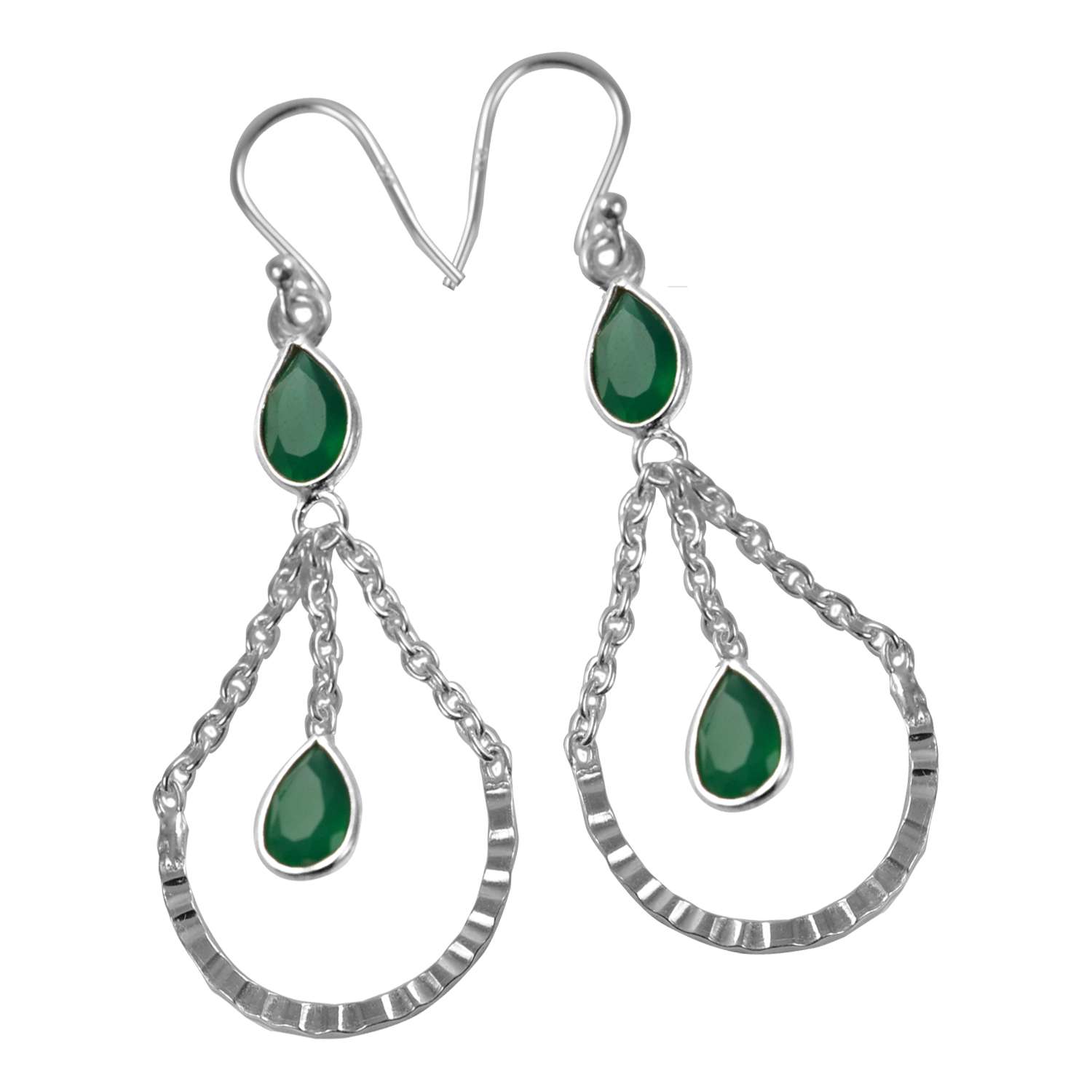 

Emerald Gemstone Earrings Solid 925 Sterling Silver Handmade Earrings Jewelry Gift For Women And Girls E-2129