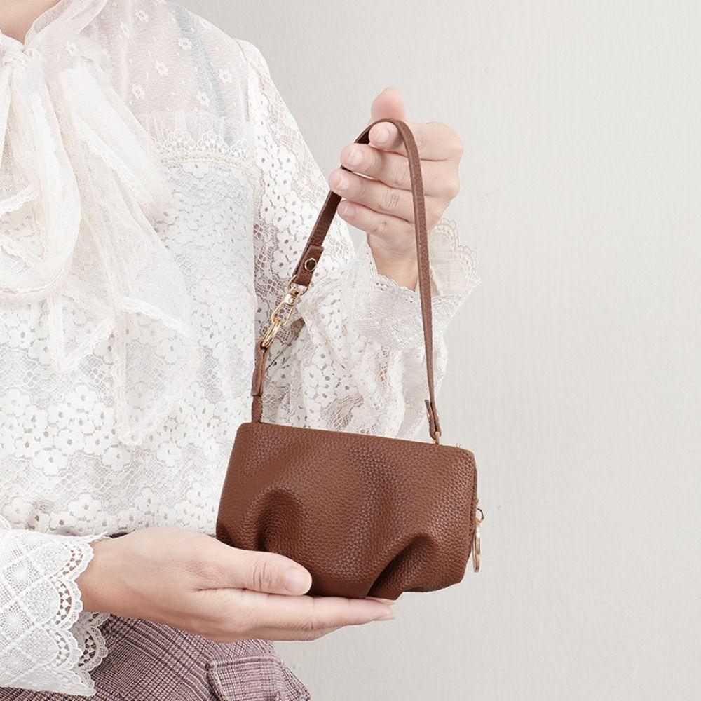 

Solid Color Small Dumpling Purse Luxury Chain Handbag Fashion Crossbody Coin Purse Wallet кофейный