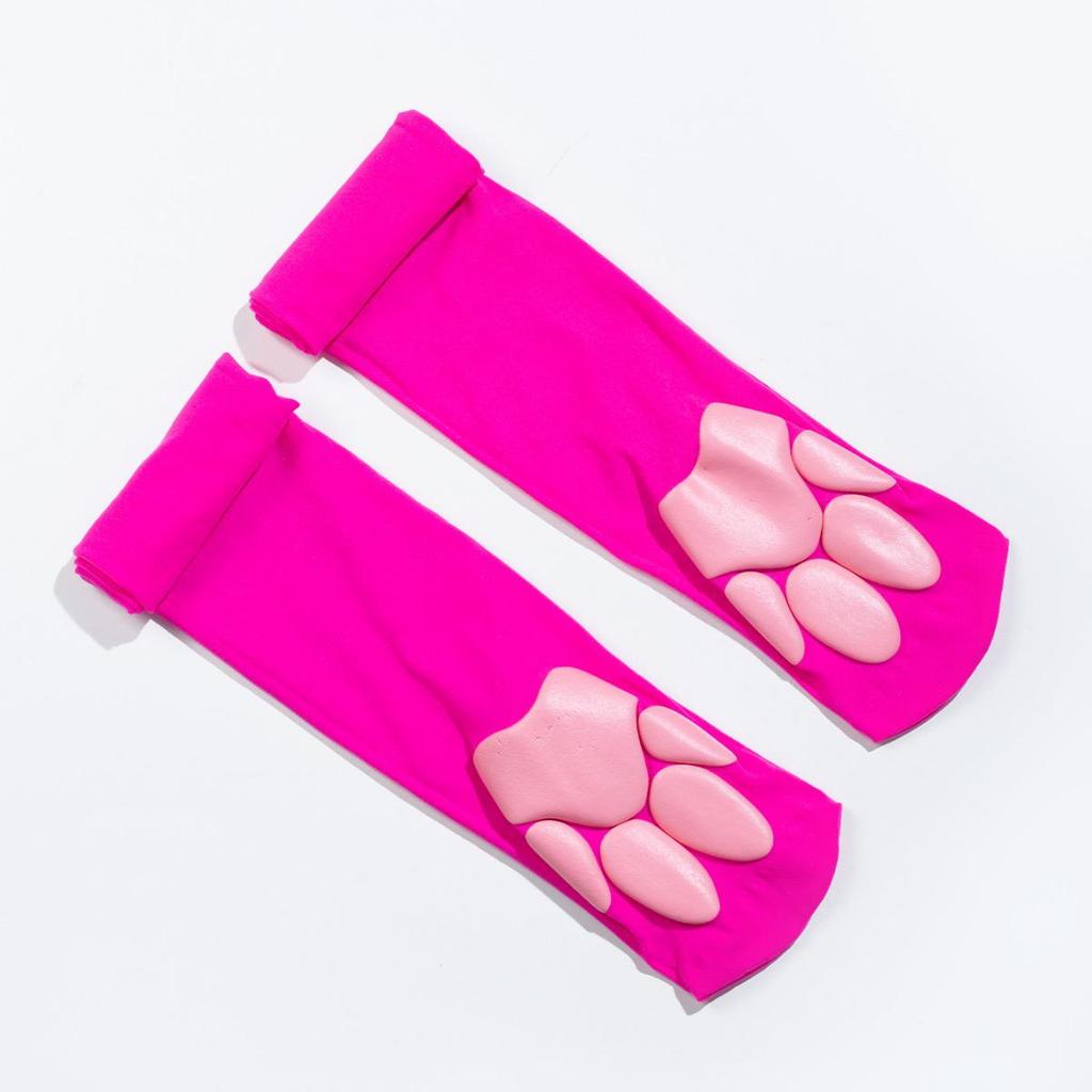 Women's Spring/Summer Long Casual Cat Paw Print Aerobics Sports Socks