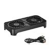 Universal Double Fans USB Powered Cooling Base Solution for Routers Modems Set Top Boxes