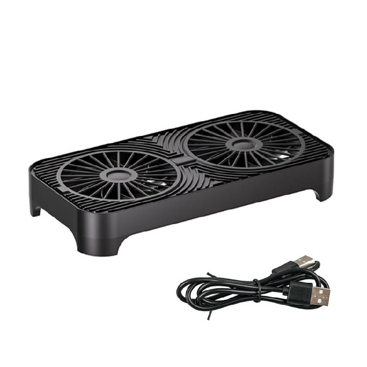 

Universal Double Fans USB Powered Cooling Base Solution for Routers Modems Set Top Boxes 1