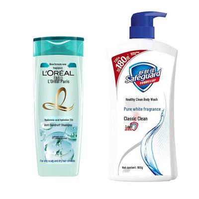 Lot Shampooing Hydratant Anti-Pelliculaire & Gel Douche L'Oréal & Safeguard