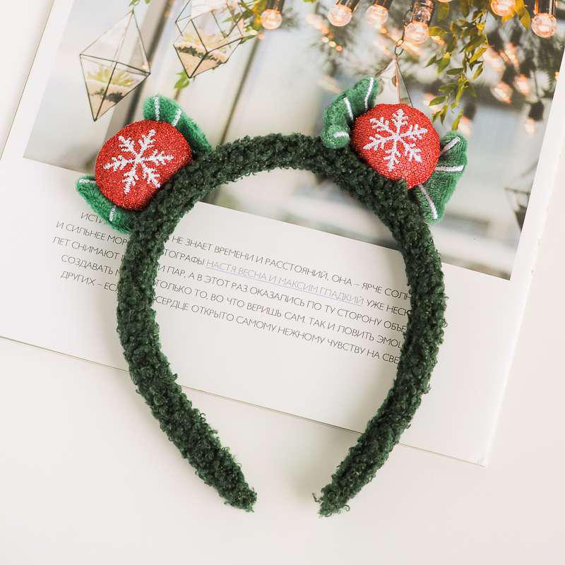 Christmas Cute Santa & Reindeer Plush Headband for Women - Autumn/Winter Mori Style Hair Accessory