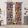 2 Panele 2 Szt. Zasłony Wassily Kandinsky Bauhaus - Nowoczesne Zasłony Okienne z Koncentrycznymi Kołami i Kwadratami - Bezprzewodowe