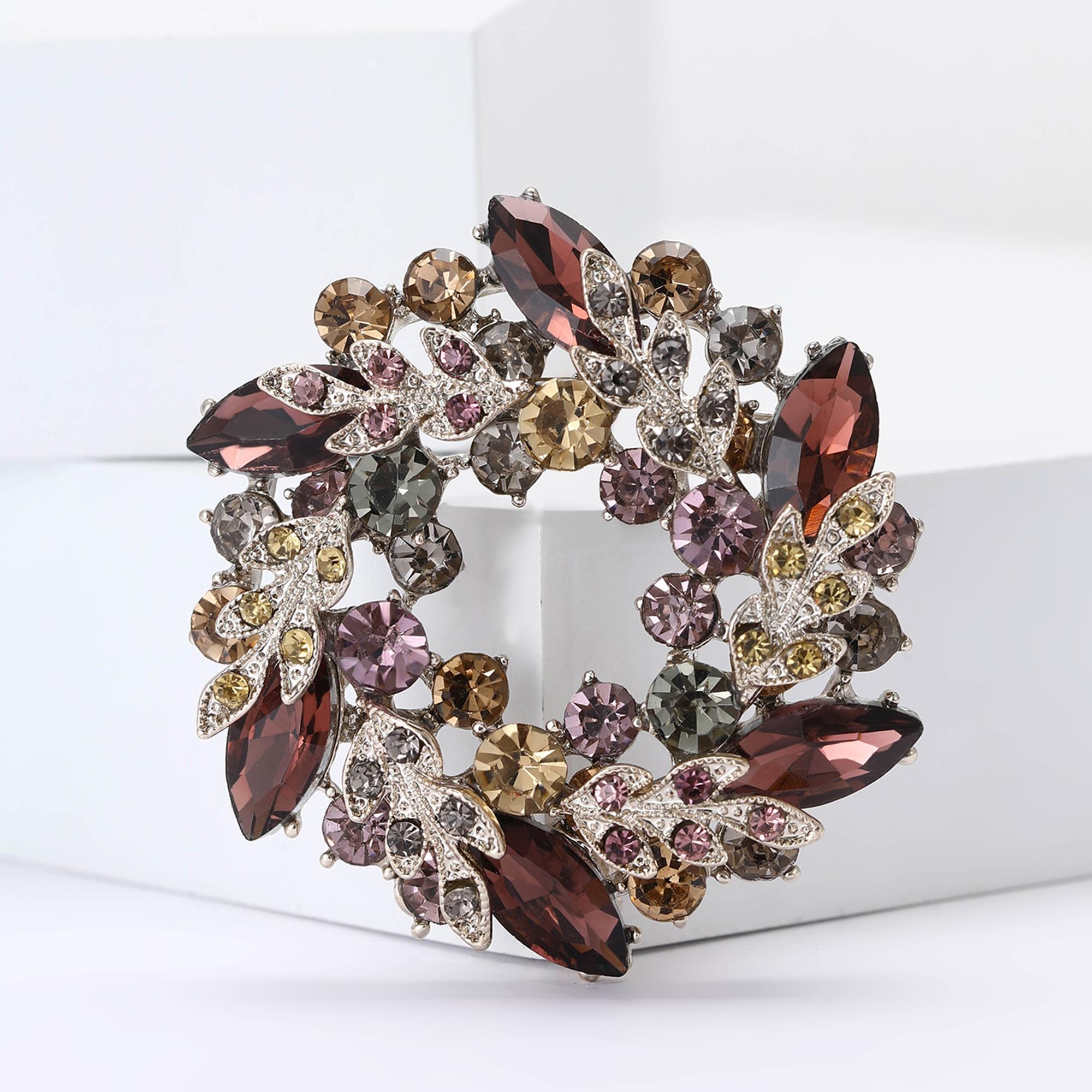 

Брошь-венок со стразами для женщин, унисекс, с драгоценными камнями, в виде колоса пшеницы, стеклянная, в виде растения, булавка для мероприятия, вечеринки, украшение для рюкзака, аксессуары для одежды