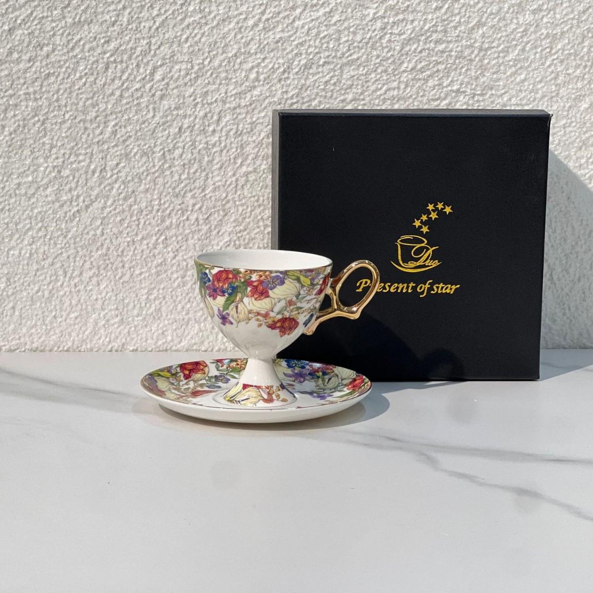 

Bone China Afternoon Tea Cup And Saucer European Exquisite Elegant Coffee Cup For Home Party Dining Daily Decoration 200ml