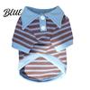 Lightweight Dog Sweater Cute Shirt Striped Collared Clothes Summer Button Up T-Shirt Durable Apparel Soft Breathable Puppy Outfits for Small Medium