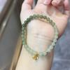 Natural Hetian Jade Gradient Bracelet In Blue and White, New Chinese Style, Artistic Retro Design, "Peace Every Year" Pure Silver Fortune Charm
